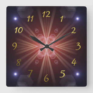 many colourful little sun, lights square wall clock