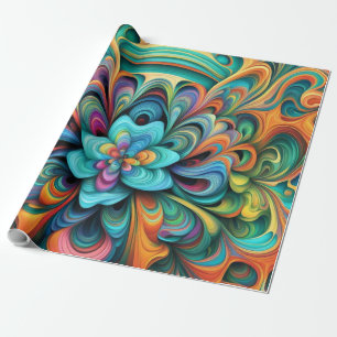 Many Colours Flower Boho Wrapping Paper