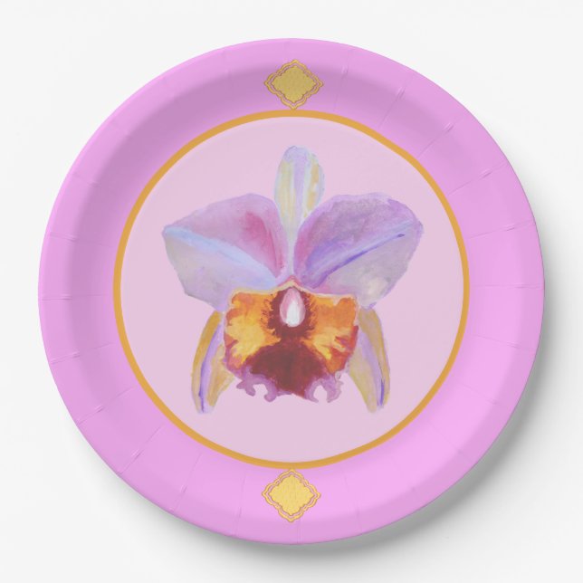 Many Colours, One Orchid Paper Plates (Front)