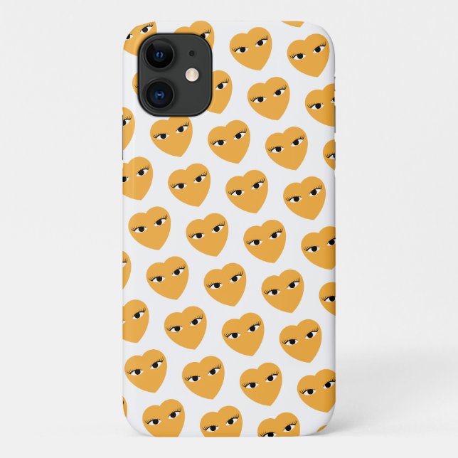 Many Cute Hearts with Eyes on White Case-Mate iPhone Case (Back)