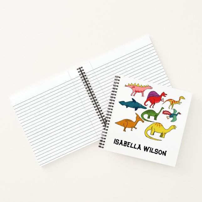 Many Different Cartoon Dinosaurs in All Colours Notebook (Inside)