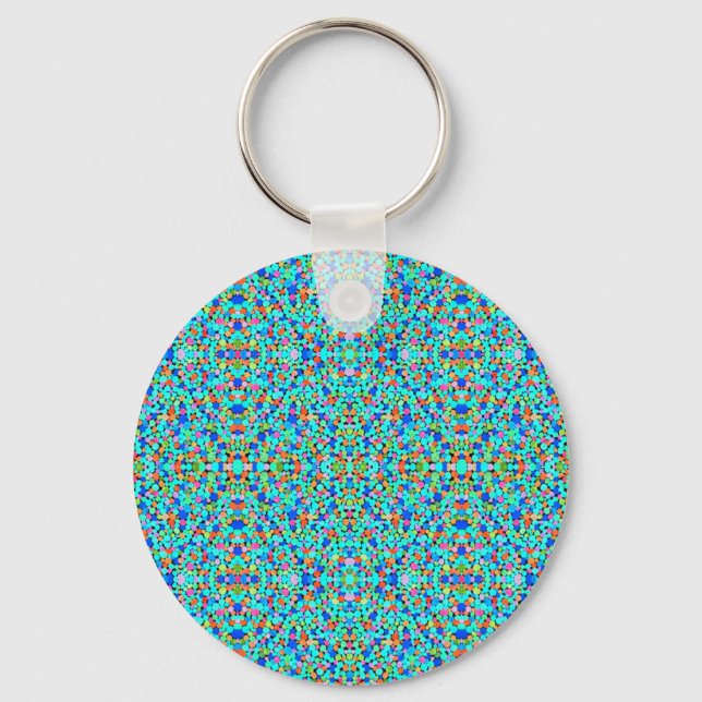 Many-Dots-in-Blue Keychain (Front)