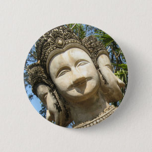 Many Face Wai ... Nong Khai, Isaan, Thailand 2 Inch Round Button