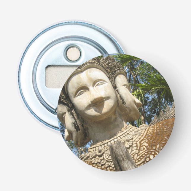 Many Face Wai ... Nong Khai, Isaan, Thailand Bottle Opener (Front)