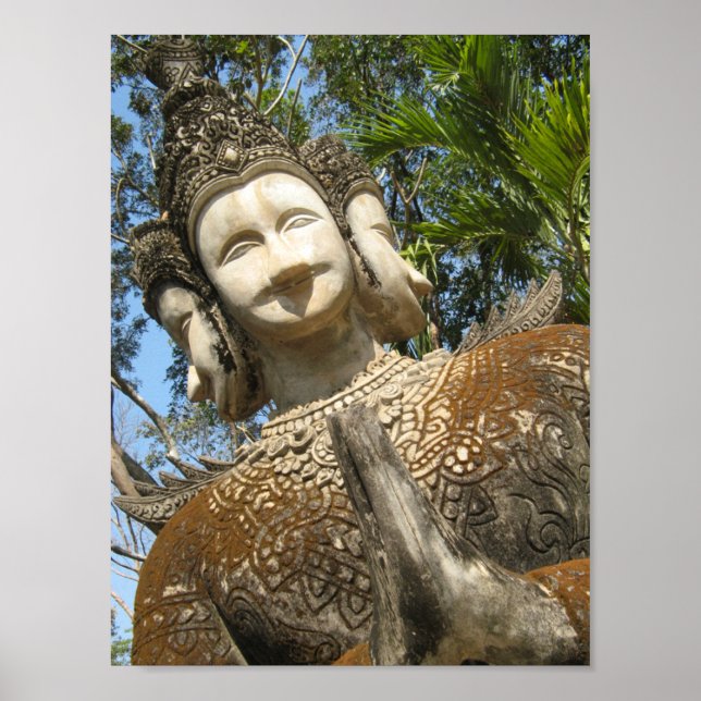 Many Face Wai ... Nong Khai, Isaan, Thailand Poster (Front)