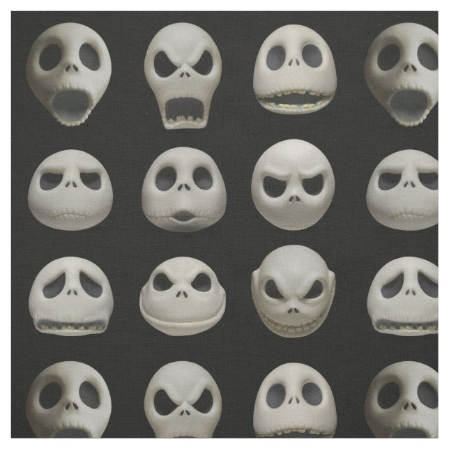 Many Faces of Jack Skellington - Pattern Fabric (Swatch)