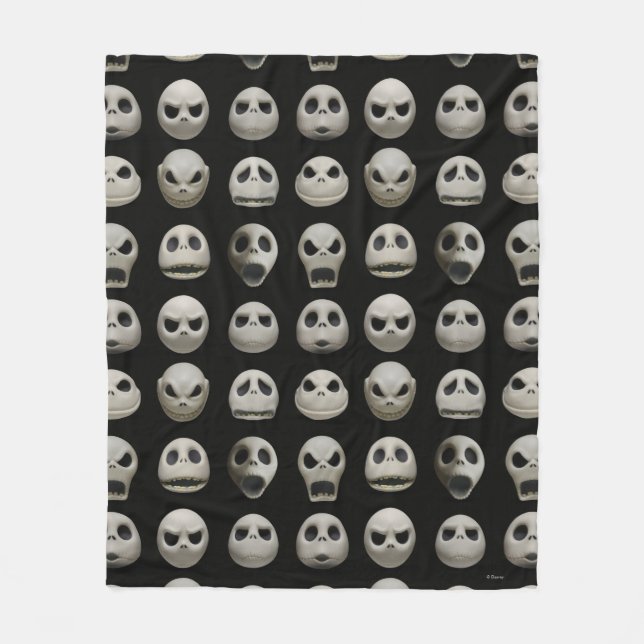 Many Faces of Jack Skellington - Pattern Fleece Blanket (Front)