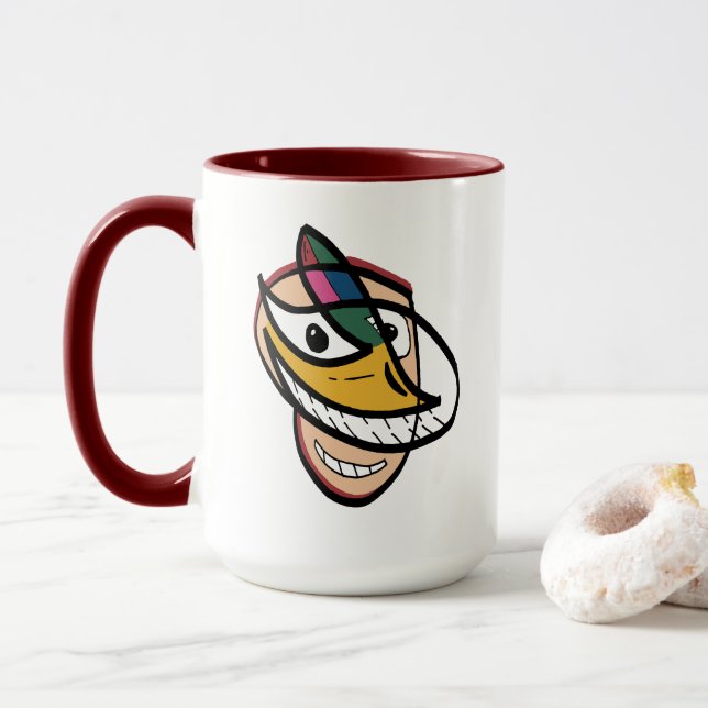 Many faces (optical illusion) mug (With Donut)