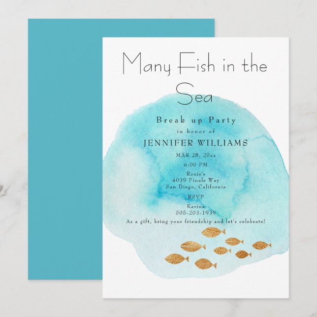 Many Fish in the Sea Break Up Party Invitation (Front/Back)
