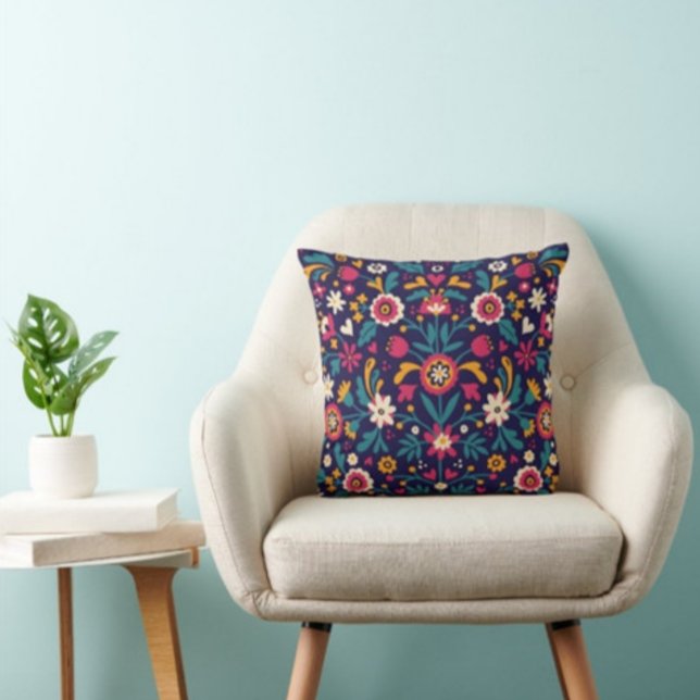 Many Flowers and Leaf Print Modern pillow  (Creator Uploaded)