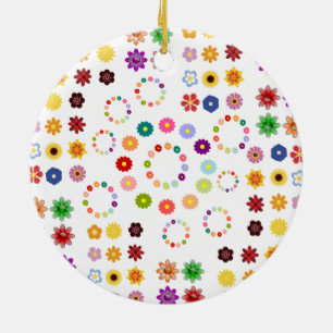 Many Flowers Ceramic Ornament