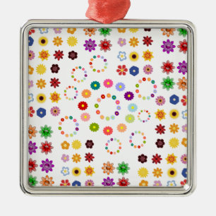 Many Flowers Metal Ornament