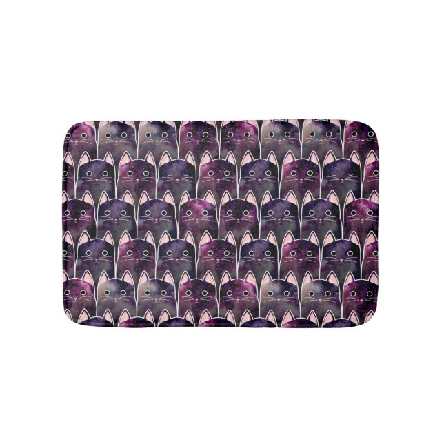 Many Galaxy Cats Pattern Bath Mat (Front)