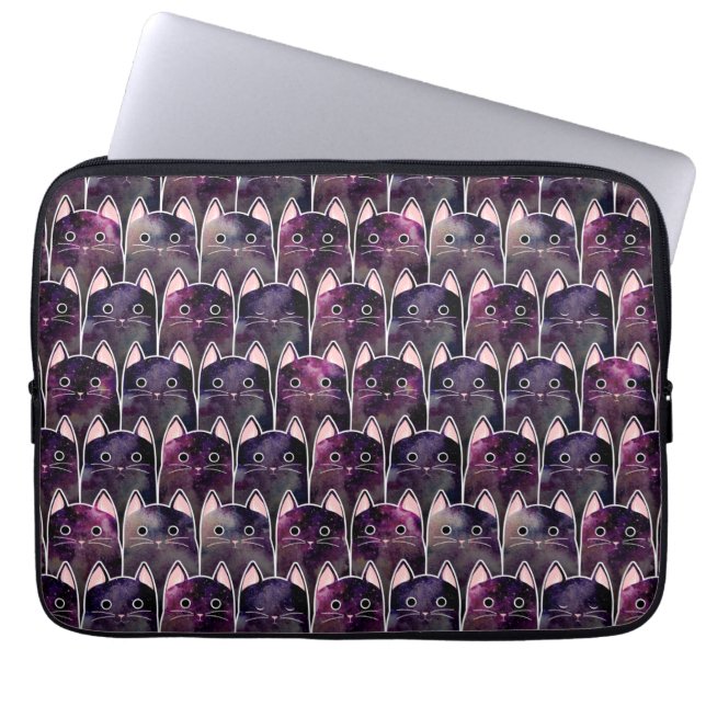 Many Galaxy Cats Pattern Laptop Sleeve (Front)