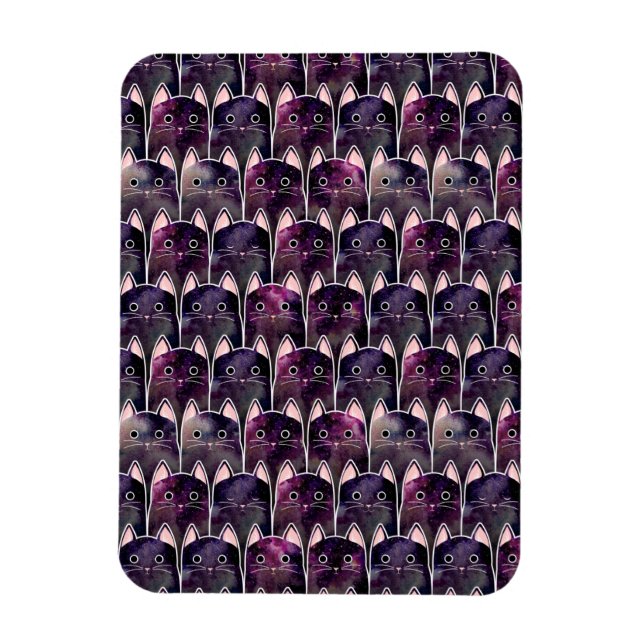 Many Galaxy Cats Pattern Magnet (Vertical)