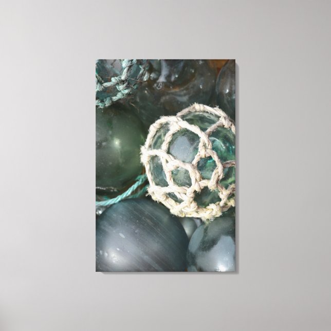 Many glass fishing floats, Alaska Canvas Print (Front)