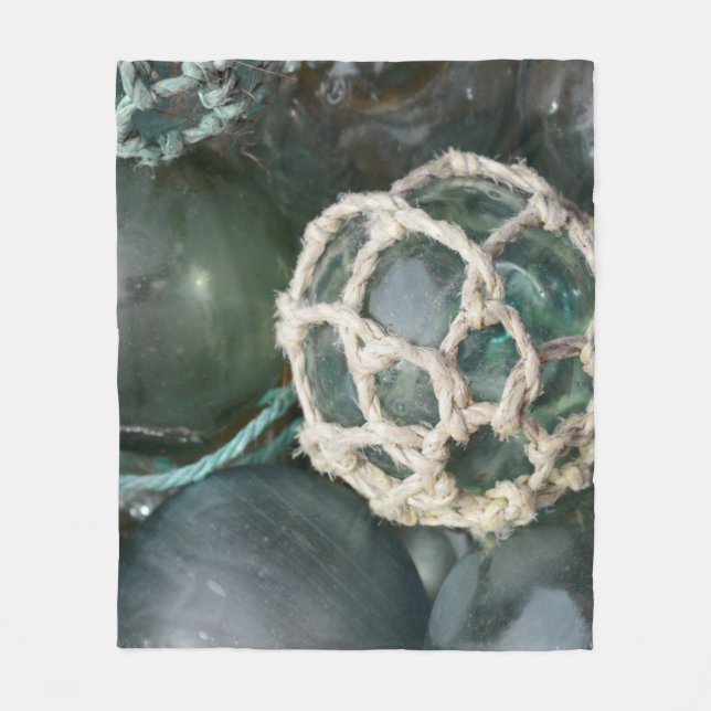 Many glass fishing floats, Alaska Fleece Blanket (Front)