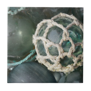 Many glass fishing floats, Alaska Tile