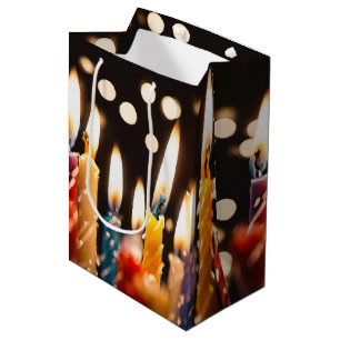 Many Glowing Birthday Candles Medium Gift Bag