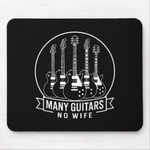 Many Guitars One Wife Funny For Men Women  Mouse Pad