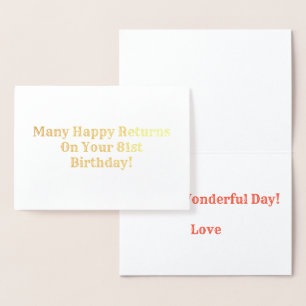 Many Happy Returns Foil Card
