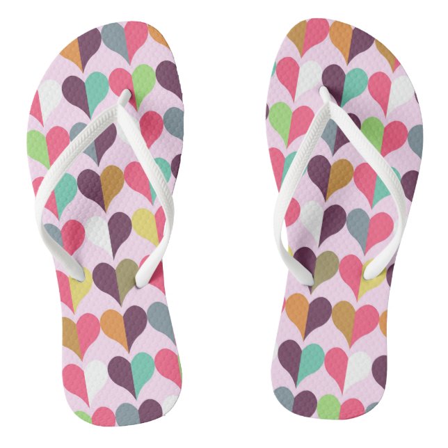 Many Hearts Design Flip Flops (Footbed)