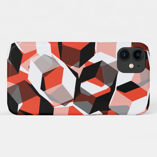 Many hexagons with discoloured parts, in light red Case-Mate iPhone case (Back (Horizontal))