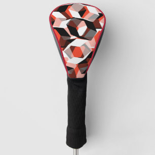 Many hexagons with discoloured parts, in light red golf head cover