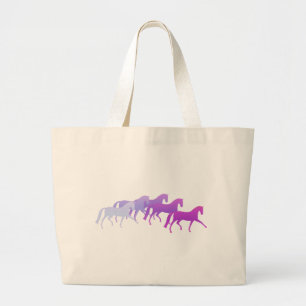 Many Horses (purples) Large Tote Bag