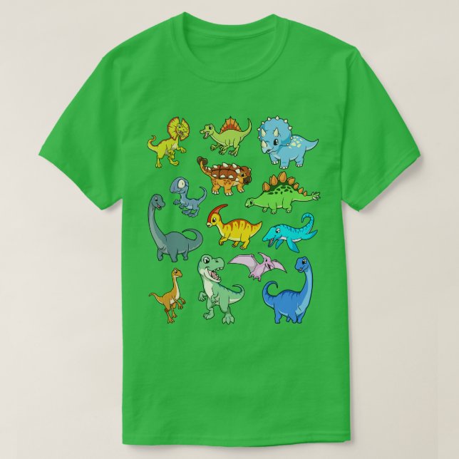 Many kawaii dinosaurs T-Shirt (Design Front)