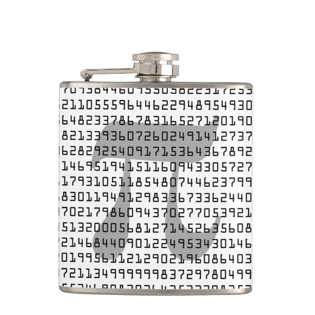 Many Many Digits of Pi Mathematical Constant Hip Flask (Front)