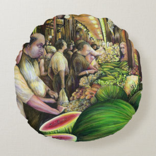 Many Men, Many Melons, Budapest Round Pillow
