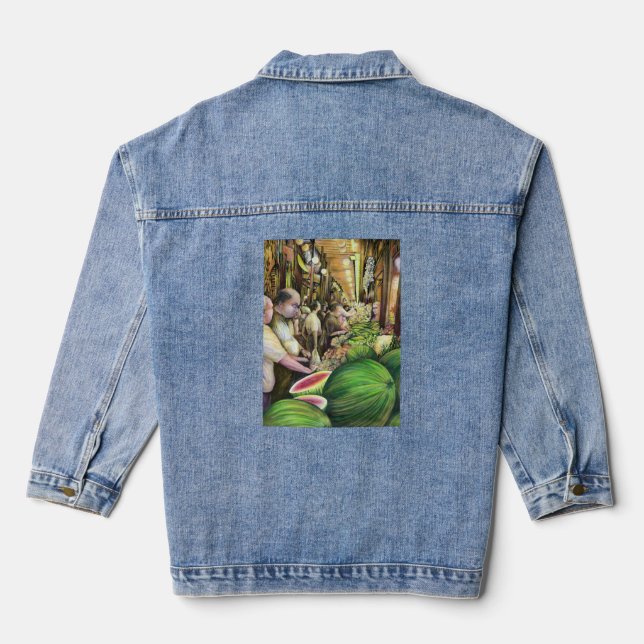 Many Men, Many Melons Denim Jacket (Back)