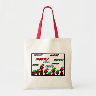 Many Merry Dachshunds Christmas Tote Bag