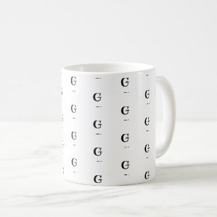 Many Monograms Custom Bold Letter Pattern Coffee Mug
