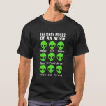 Many Moods Of An Alien Funny Extraterrestrial Life T-Shirt<br><div class="desc">The Many Moods Of An Alien - Funny design for extraterrestrial life lovers and alien fans displaying all the different faces aliens make depending on their mood. Great gift idea for alien lovers.</div>