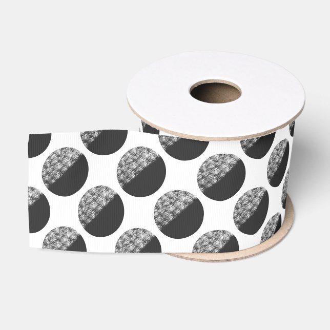 Many Moons Black & White Pattern Grosgrain Ribbon (Spool)