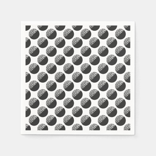 Many Moons Black & White Pattern Napkin (Front)