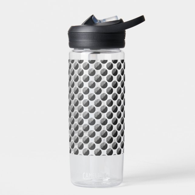 Many Moons Black & White Pattern Water Bottle (Left)