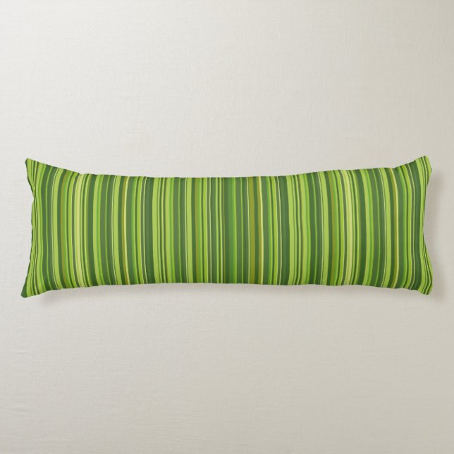 Many multi coloured stripes in green body pillow (Front)