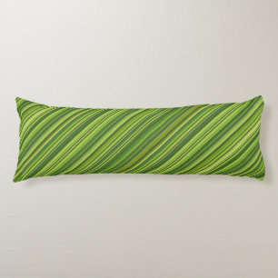 Many multi coloured stripes in green body pillow