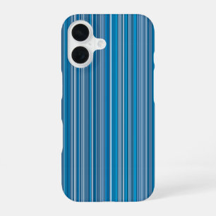 Many multi coloured stripes in the blue iPhone 16 case
