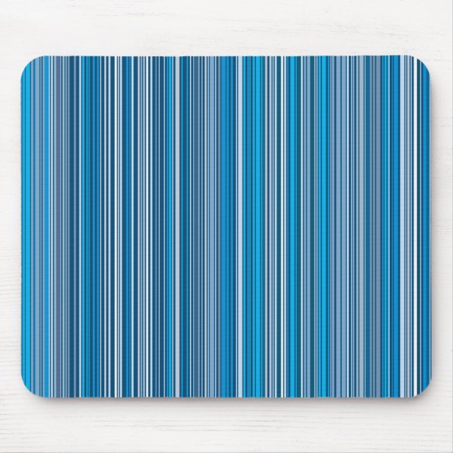 Many multi coloured stripes in the blue mouse pad (Front)