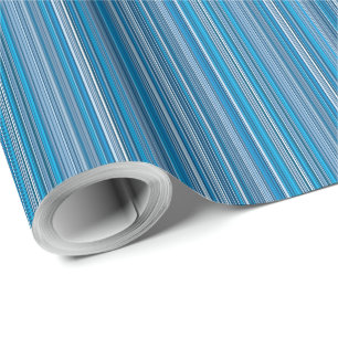 Many multi coloured stripes in the blue... wrapping paper