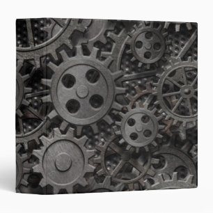 Many old rusty metal gears or machine parts binder