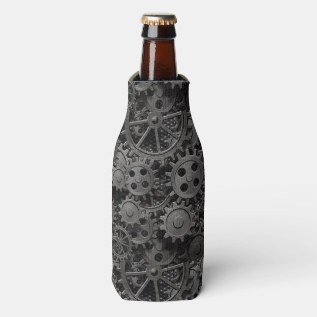 Many old rusty metal gears or machine parts bottle cooler (Bottle Front)