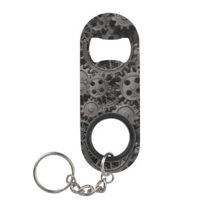 Many old rusty metal gears or machine parts mini bottle opener