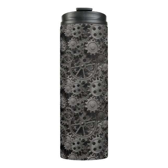 Many old rusty metal gears or machine parts thermal tumbler (Front)