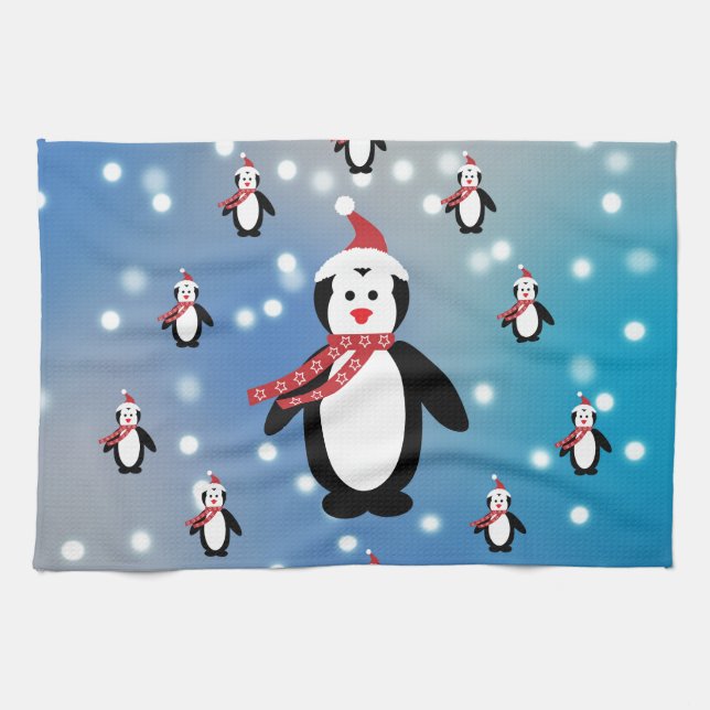 Many Penguins Kitchen Towel (Horizontal)