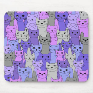 Many Purple Cats Design Mousepad